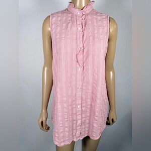 J. McLaughlin Women’s Size Extra Large XL Sleeveless 100% Cotton Button Down